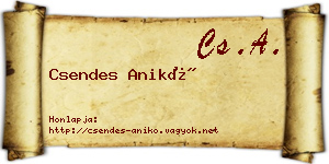 Csendes Anikó névjegykártya